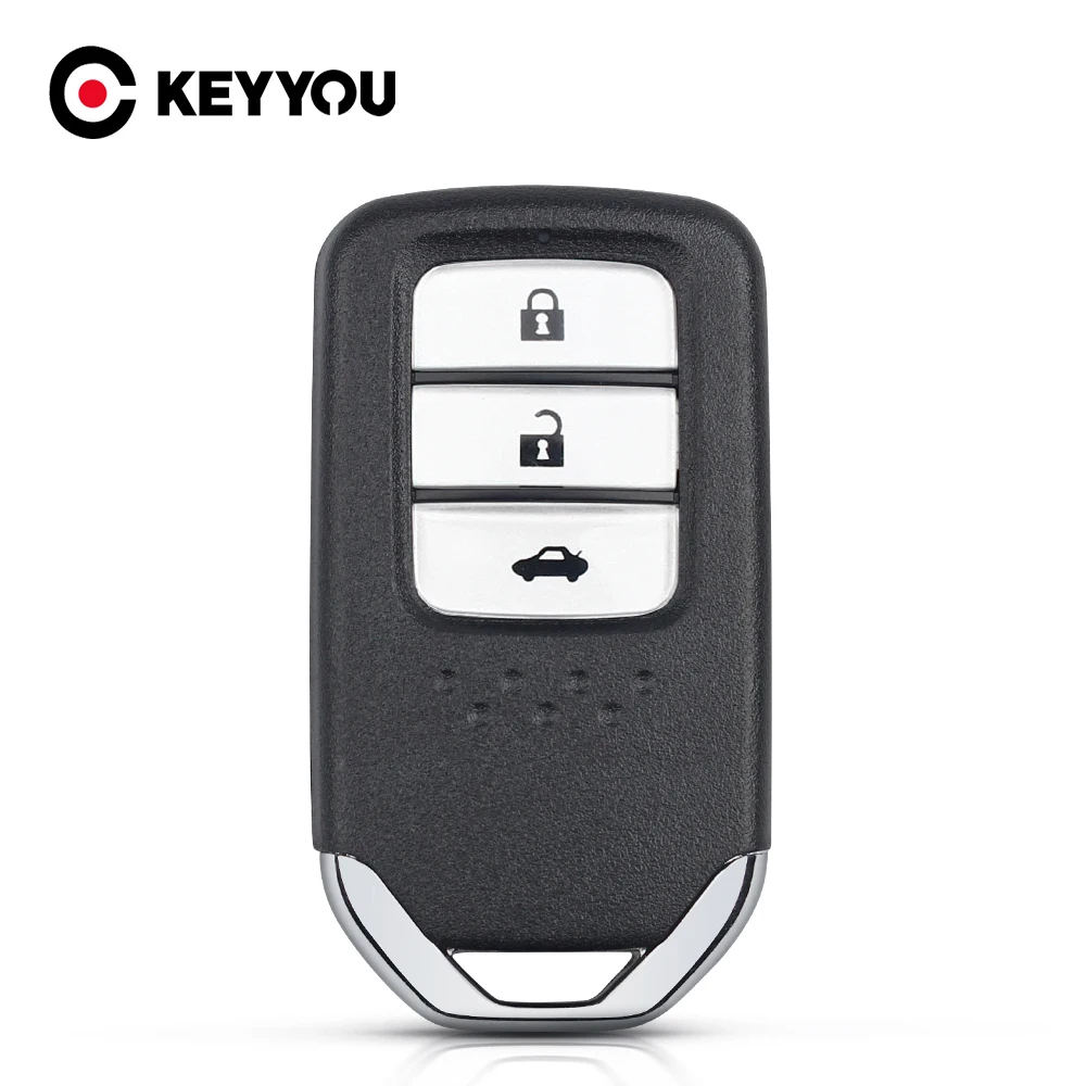

KEYYOU Replacement Smart Keyless Remote Key Case Car Fob Shell For Honda City Jazz XRV Venzel HRV 3 Buttons Insert Key Case