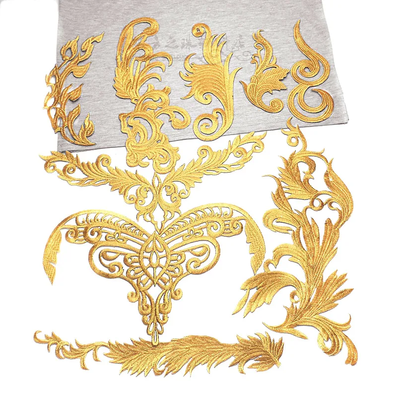 

Costume Front & Back Applications Iron-on Patches Gold & Silvery
