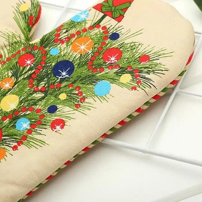 Домашний Кухня термостойкие Рождество перо, как показано на рисунке горшок держатель перчатки для духовки