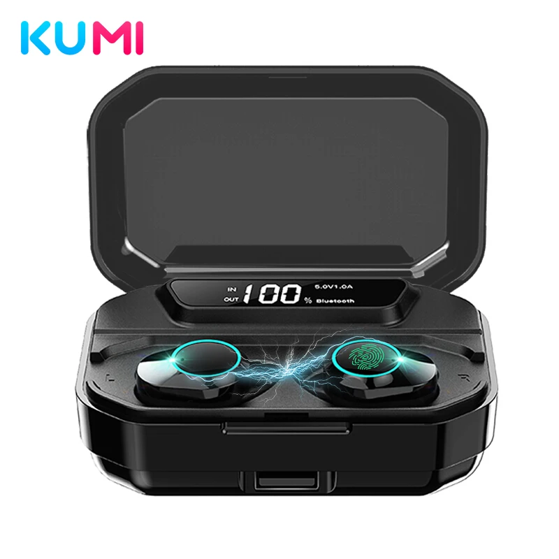 

KUMI T3S 3500mAh Charging Box TWS Bluetooth Earphone True Wireless LED Waterproof Sports HiFi Stereo Bass In Ear Earbuds