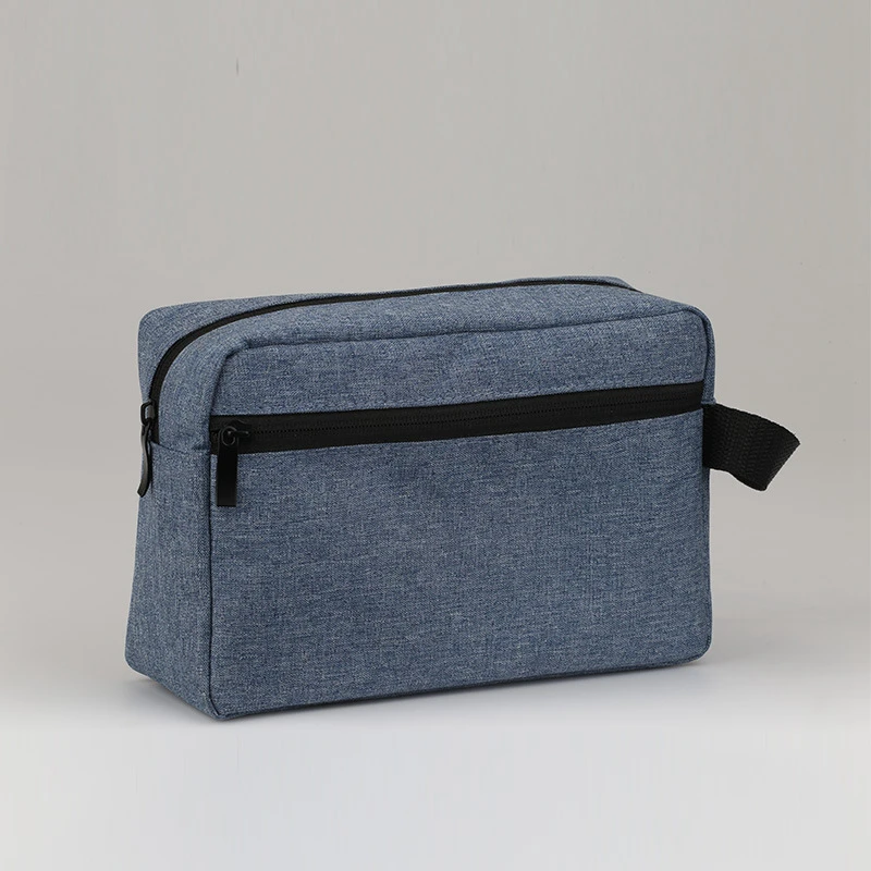 Модная мужская деловая косметичка на молнии двухслойная для макияжа