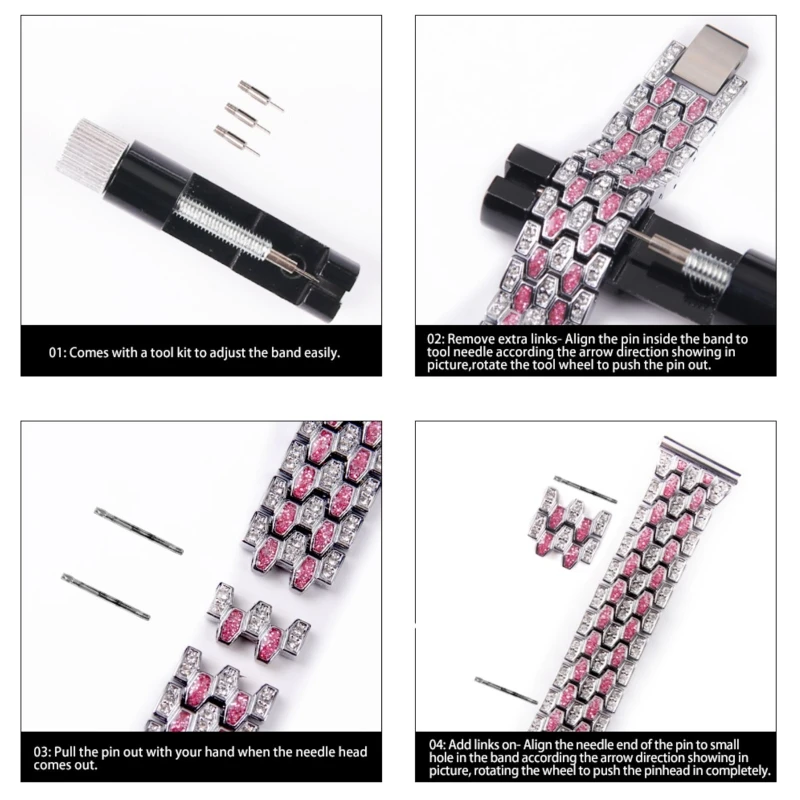 

Metal Strap Wristband Strap Watch Band for -Fitbit Versa3/Sense Smart Watch Q39D