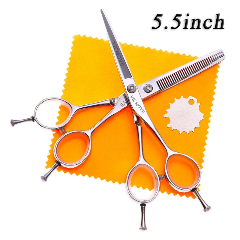 1 set VICMOVE 5," /6" ножницы для волос Профессиональные Парикмахерские ножницы набор резка+ истончение профессиональные барберские ножницы серебро и черный - Цвет: 1 set