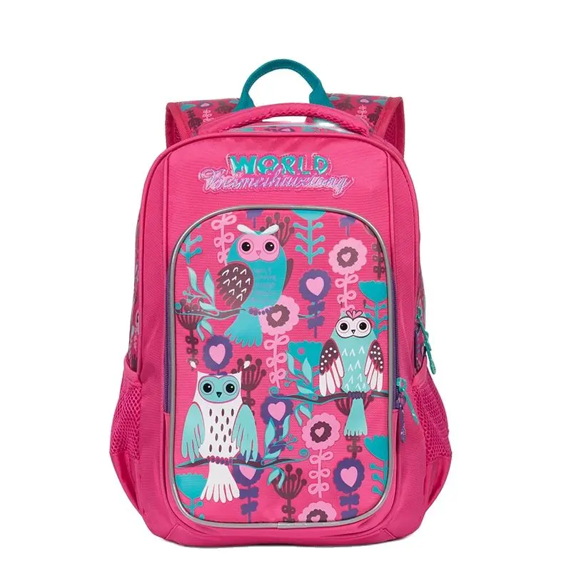 Primary Children School Bags for Girls School Backpacks Cartoon Owl Pattern Night Reflective Orthopedic Backpack for Grade 1-6