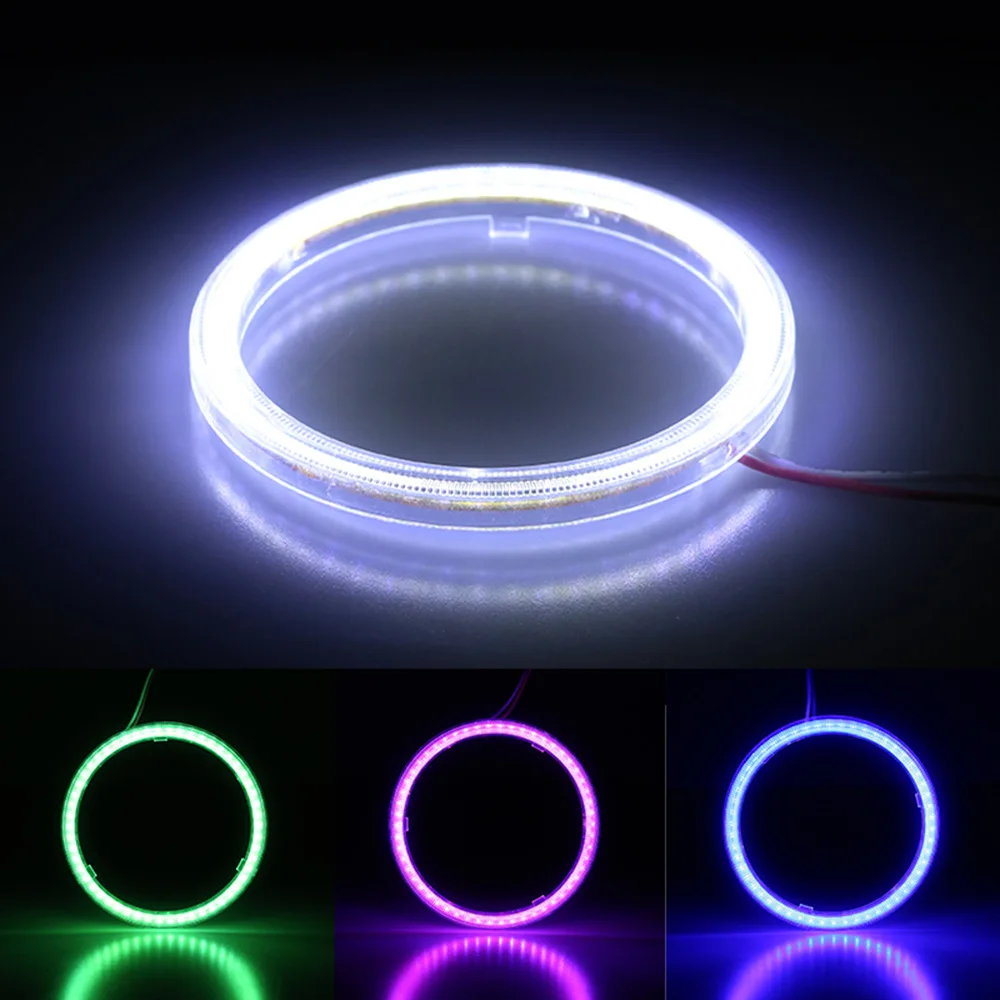 

12V Daytime Running Round COB Angel Eyes Halo Car LED Light Ring Headlight Lamp White/Warm /R/G/B 1pcs 60-120mm