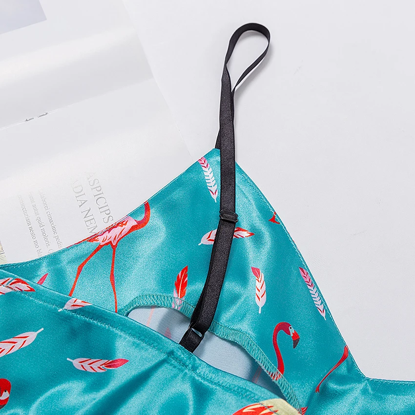 Пижамный комплект HiLoc с принтом фламинго Женский из двух предметов милая Пижама