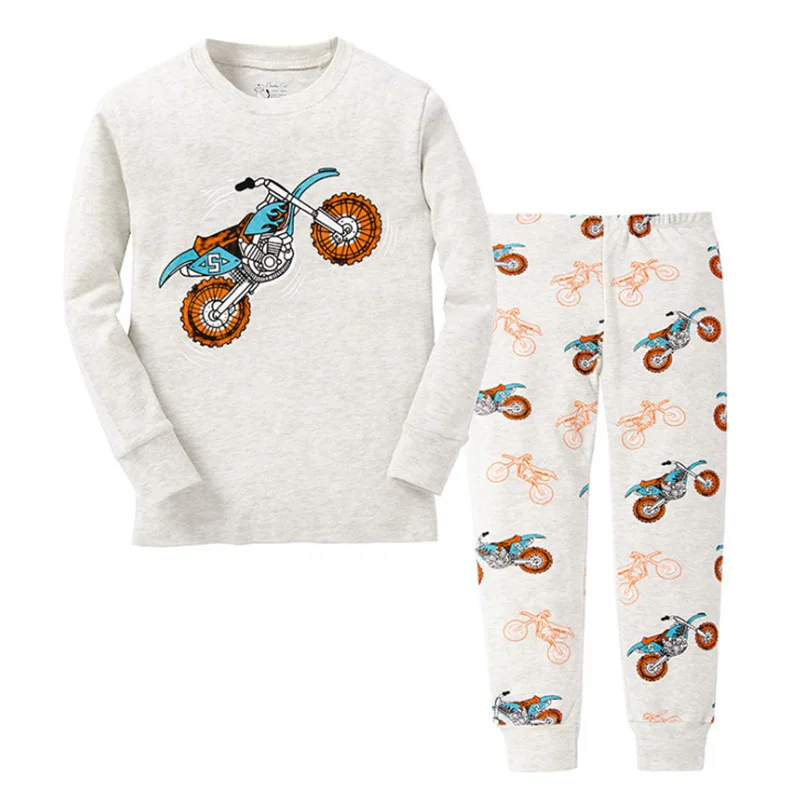 

Cartoon Kids Toddler Boys Motorcycle Sleepwear Nightwear Pajamas Sets Baby Clothing 1-7Y