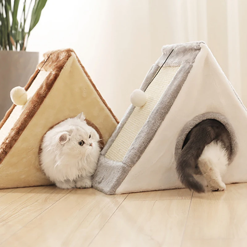 Кошачья чесалка доска натуральная игрушка маленькие домики для кошек рамка