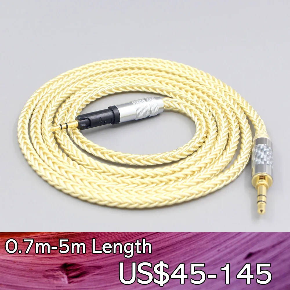 

8 Core Gold Plated + Palladium Silver OCC Cable For Audio Technica ATH-M50x ATH-M40x ATH-M70x ATH-M60x Earphone Headphone