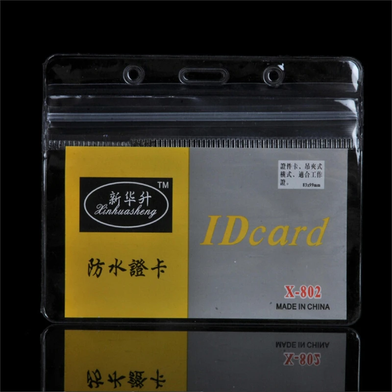 

10 Pcs/lot Convenient Clear PVC Exhibition ID Name Badge Card Plastic Pocket Holder Waterproof Pouches Office Supplies 98x80mm