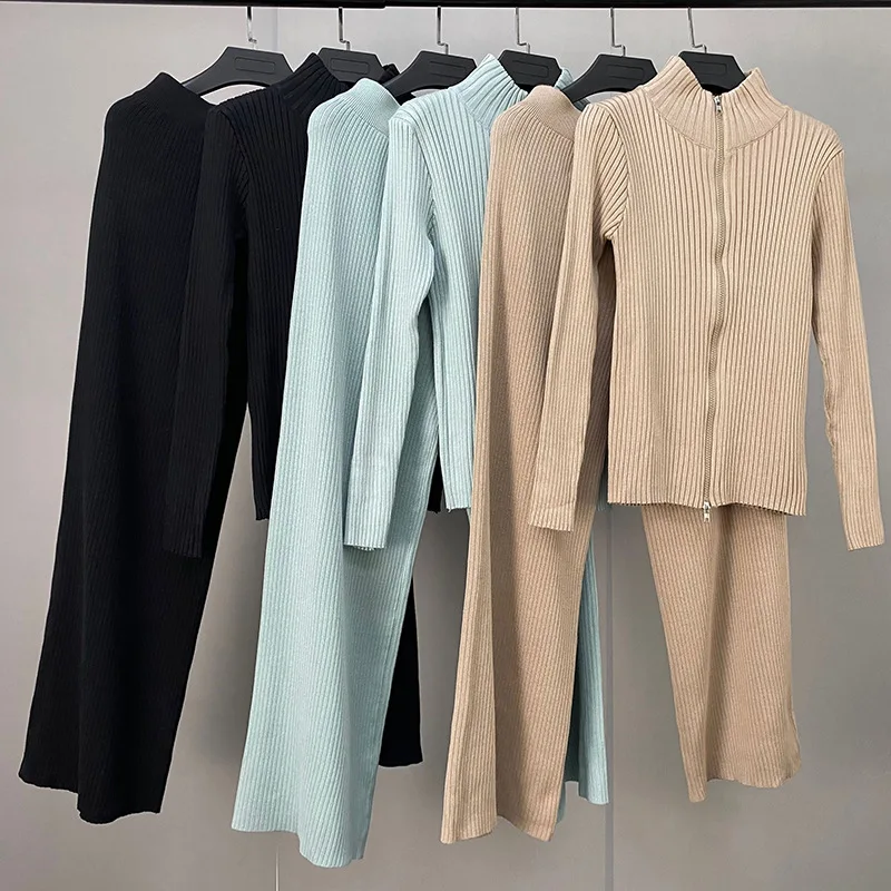 

Hot Trendy 2021 Ladies Turtleneck Sweater + Carrot Jogging Pants Pullover Outwear Wholesale 623