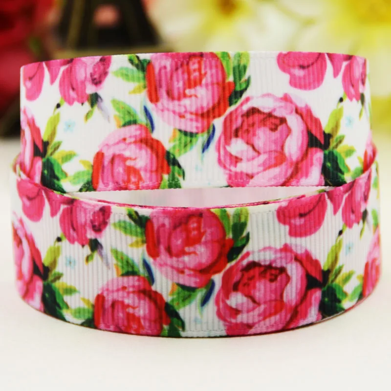 

Репсовая лента с цветочным принтом, 22 мм, 25 мм, 38 мм, 75 мм, 10 ярдов