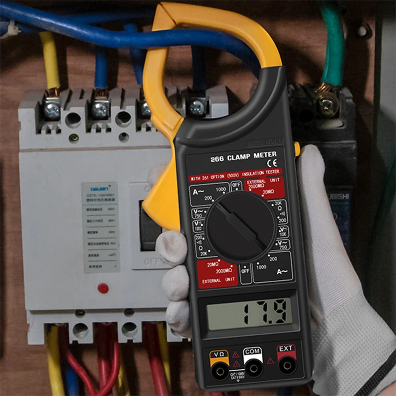 

yellow/red Multimeter High-precision ABS Digital Voltage Clamp Meter Multifunctional Amp Volt Clamp