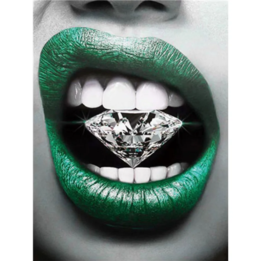 

Sexy Woman Girl Lips Diamond Embroidery Full Square Round Drill Mouth Diamond Painting Cross Stitch Home Room Decor Art