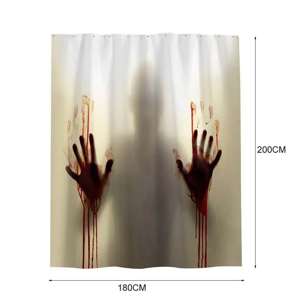 Страшная 3D занавеска для душа на Хэллоуин с изображением крови