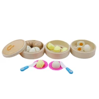 children cut fruits toys house kitchen group combine vegetables baby boy girl earnestly steamed stuffed bun cut music suit