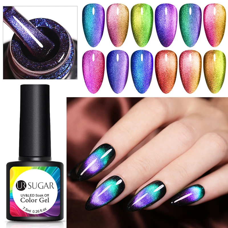 UR SUGAR 9D Хамелеон для использования с магнитом набор гель лаков ногтей долговечный