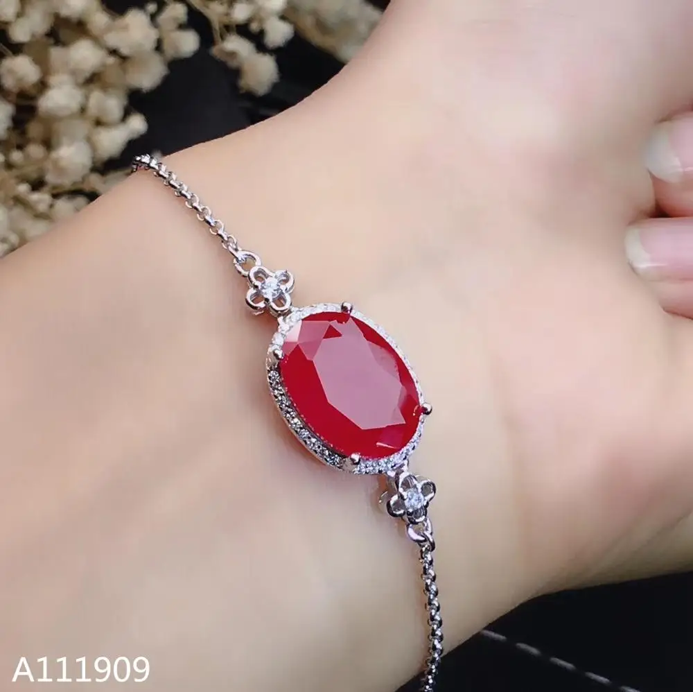 KJJEAXCMY boutique jewelry 925 sterling silver inlaid Natural ruby ladies bracelet support detection exquisite beautiful | Украшения и