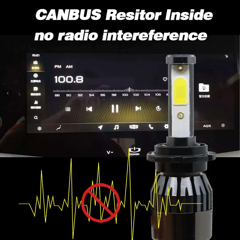 Мини Автомобильная фара H7 Canbus светодиодный D2S H11 H8 9005 HB3 9006 HB4 автомобильные лампочки 6000K фары DC 12V Авто мотоциклетная противотуманная фара 12V