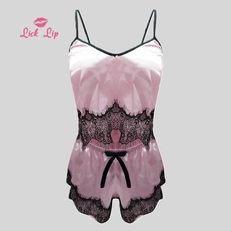 Женская атласная пижама тонкая кружевная Пижама на бретельках пикантная удобная