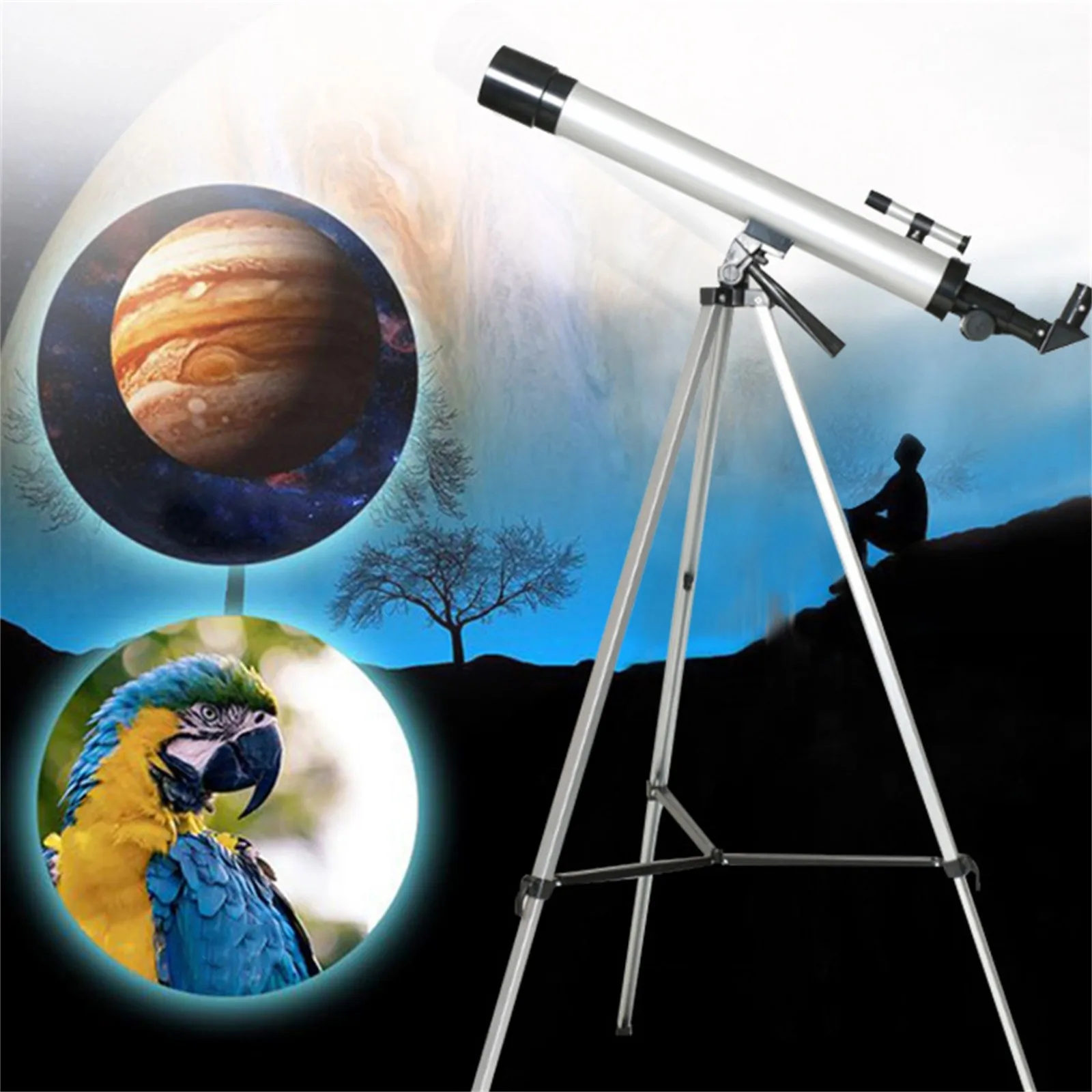 бинокль Spotting Scope Waterproof Zoom Telescope Astronomy for Kids & Adults 50mm Refractor with Finder Tripod | Электроника