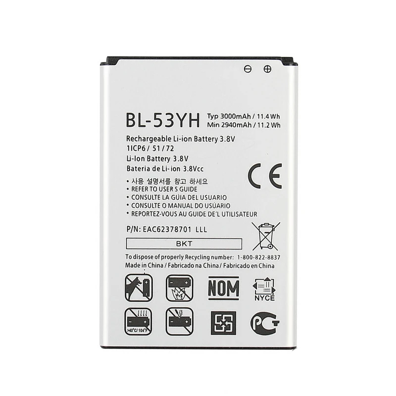 1 х 3000 мАч литий ионная Расширенная Батарея для LG G3 BL 53YH F400 F400K F460 F470 D830 D850 VS985 D851 D852