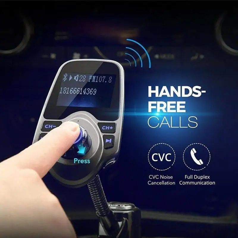 Беспроводной автомобильный комплект громкой связи Bluetooth FM трансмиттер mp3 плеер