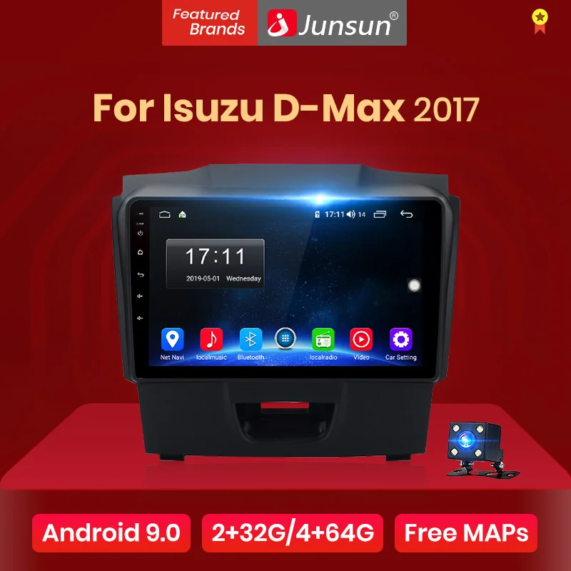 Junsun V1 Android 10 0 2G + 32G DSP автомобильный Радио мультимедийный видео плеер для Isuzu D Max 2017