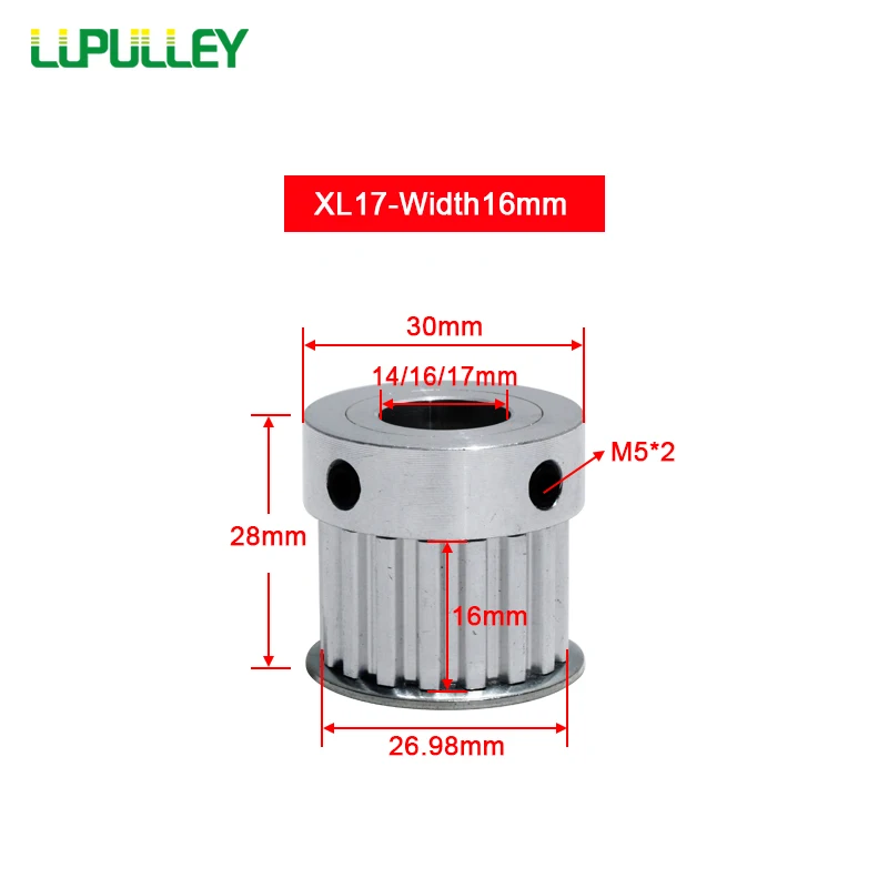 LUPULLEY XL17T 17 зубчатый шкив шаг 5 08 мм Ширина ремня 16 алюминиевый для станка с