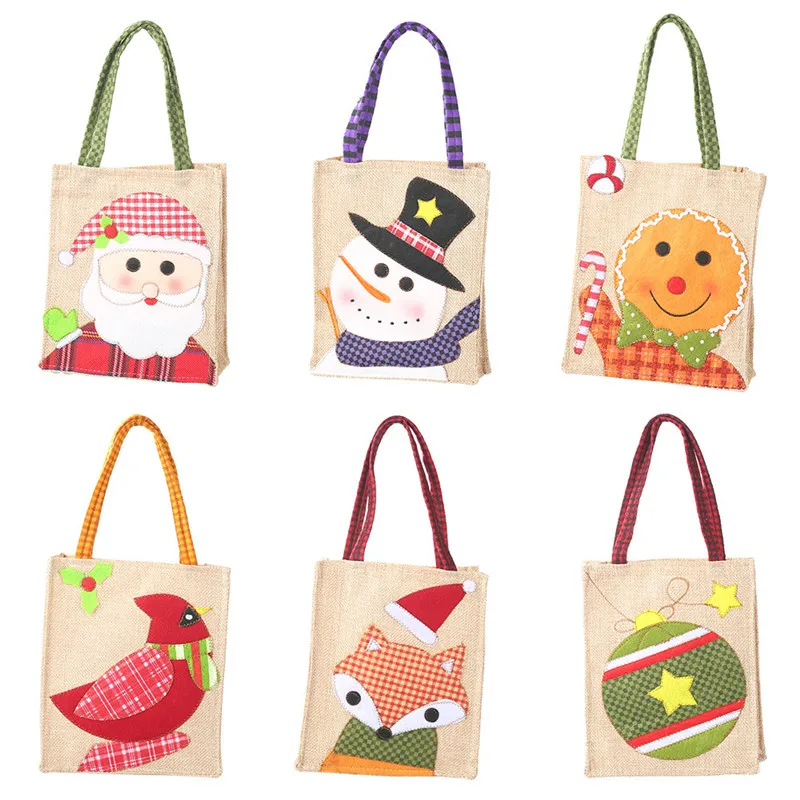 Santa Sacks Bags Candy Dragee Apple Handles for Gift Christmas Decorations Home New Year 2021 Presents Women Bag 2020 | Дом и сад