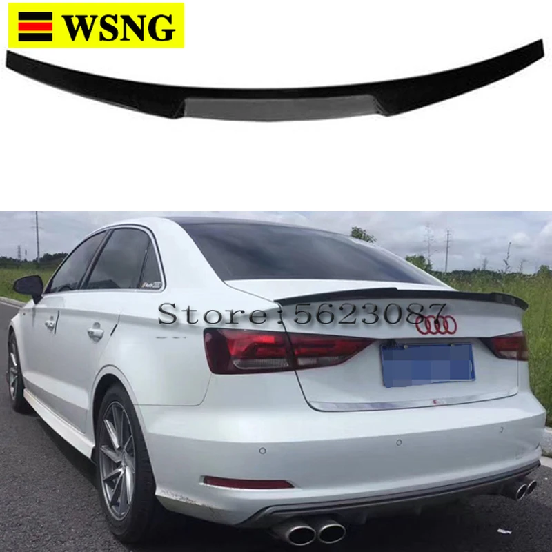 A3 S3 8V задний спойлер из углеродного волокна для Audi Sedan 2014-2015 V Style | Автомобили и