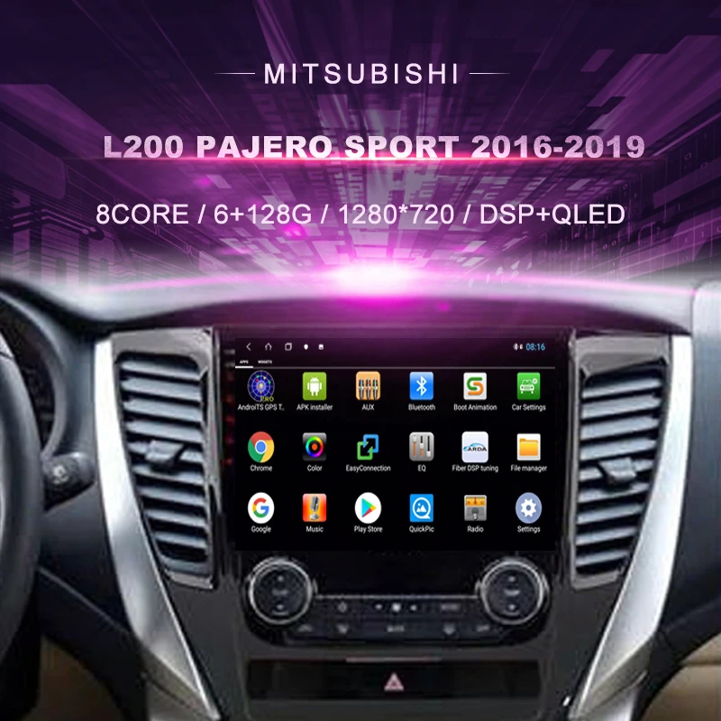 

Автомобильный DVD для MITSUBISHI PAJERO Montero SPORT 2016-2019 Автомобиль Радио мультимедийный видеоплеер навигации GPS Android10.0 двойной Din