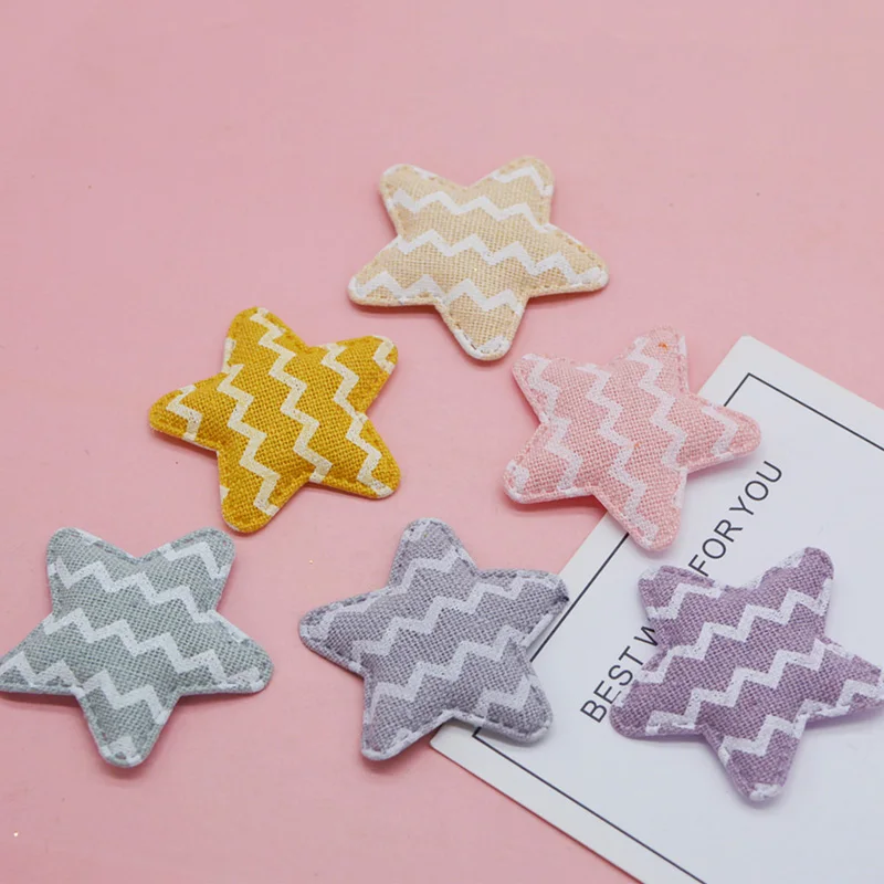 

Sew on 5cm 40pcs/lot Stripe star Padded Patches Appliques For Clothes Sewing Supplies Decoration