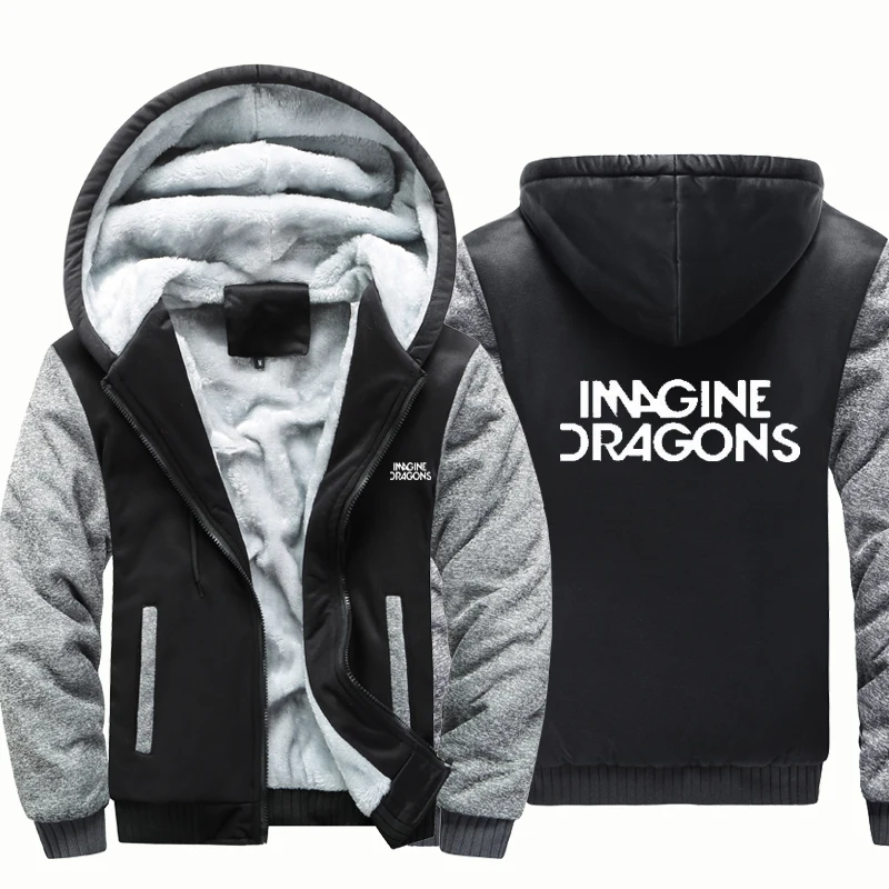 

IMAGINE DRAGONS rock band thick hoodies men winter jacket men oversized 5xL men hoodie winter coat Punk hoody man men clothes