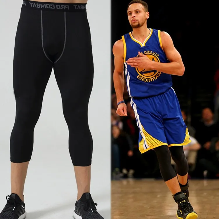 

Compression Man Sport Capri Pants Men Sports Tights Basketball Tights Male Compress GYM Run Crossfit Leggings 3/4