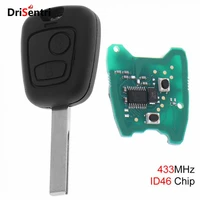433mhz 2 buttons remote car key id46 chip and hu83 blade for citroen 73373067c peugeot 307 2000 2017 electronics a battery