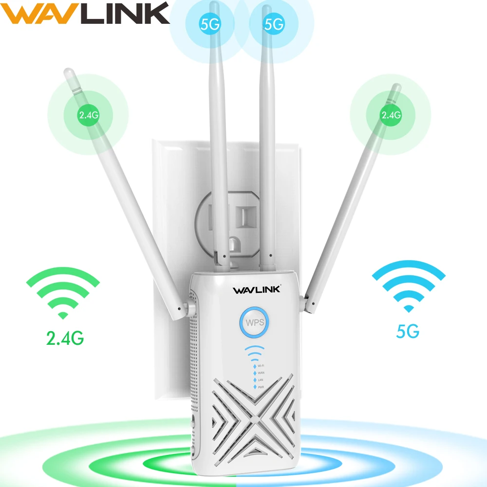 Wavlink 1200 Мбит/с wifi ретранслятор расширитель/усилитель/маршрутизатор/точка доступа гигабитный Беспроводной двухдиапазонный 2,4G/5G Внешние 5dBi антенны