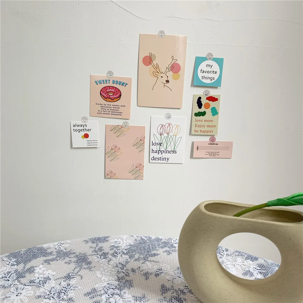 Ins 8 листов тюльпан Серия открыток цветы открытка комната декор стен Открытки