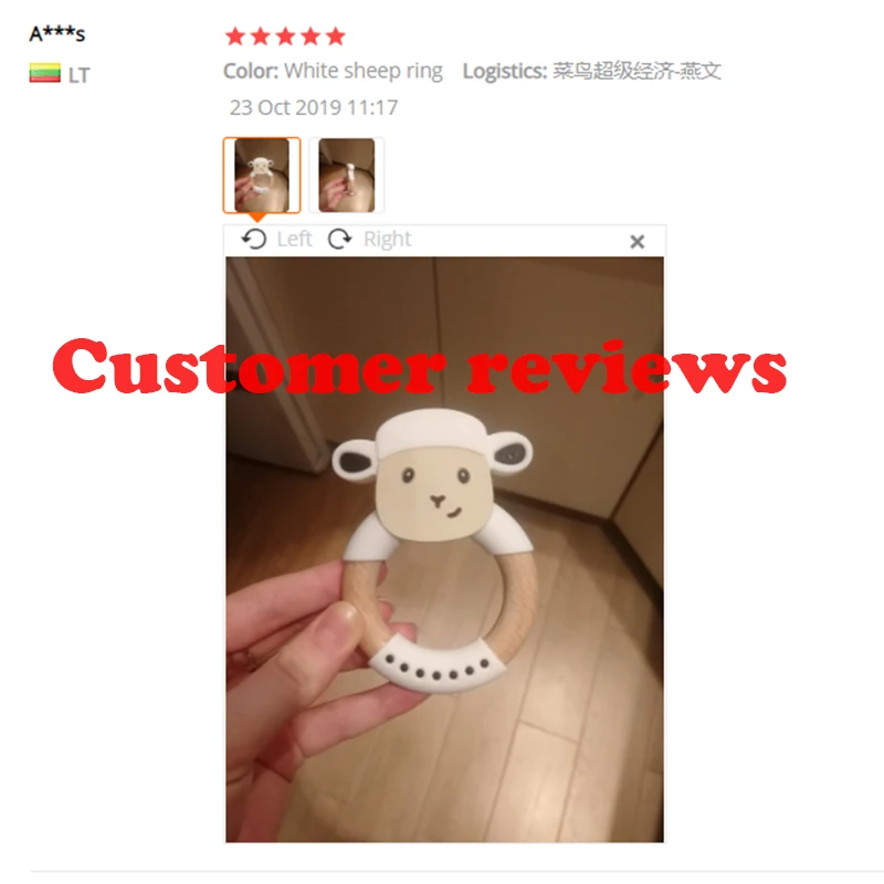 Mamihome Baby Wooden Teether Animal Ring Silicone Rodent Beech Wooden Blank Rabbit Ears baby products Toys Pacifier Pendant Gift