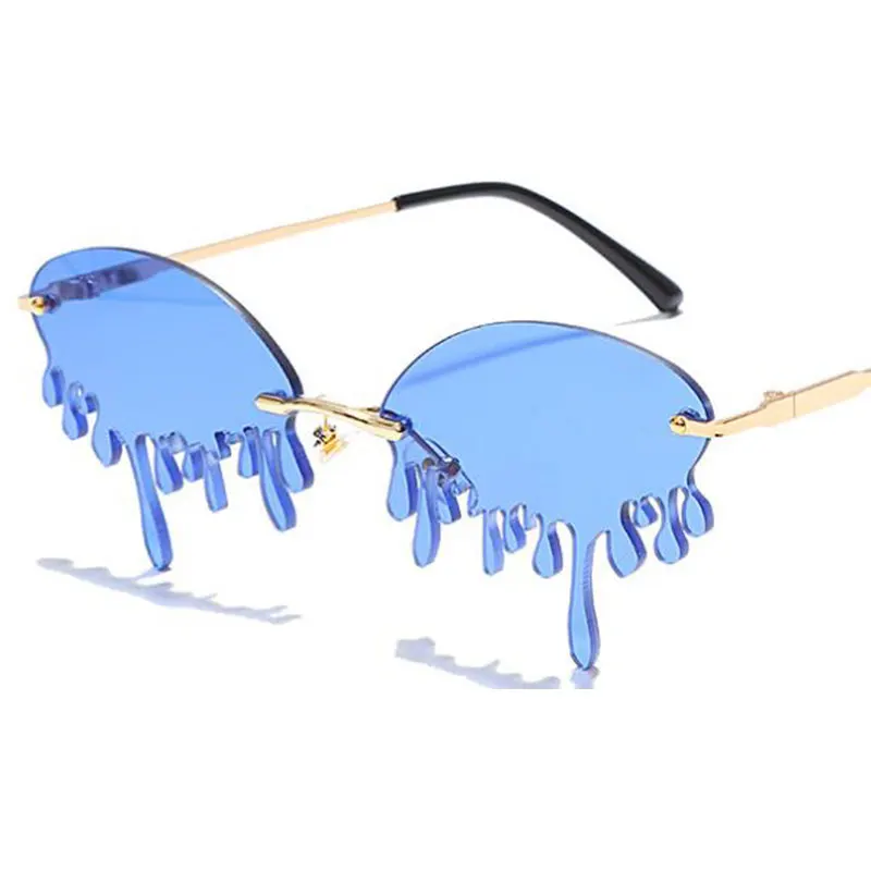 Солнцезащитные очки без оправы UV400 для мужчин и женщин забавные модные солнечные