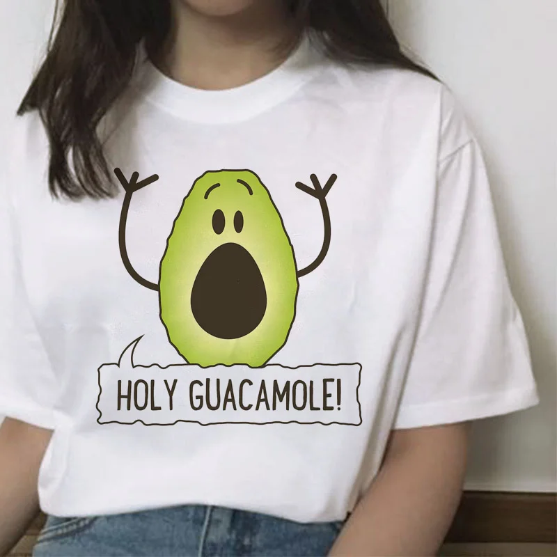 Авокадо футболка Новая Женская Harajuku Kawaii 90s корейский стиль модная короткий рукав
