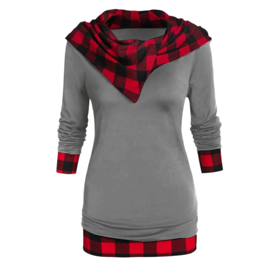 Новинка Толстовка свитшоты крутые женские большие размеры клетчатый принт с