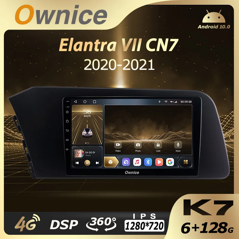 

Автомагнитола Ownice K7 на Android 10,0 для Hyundai Elantra VII CN7 2020-2021, 6 ГБ + 128 ГБ, 8 ядер, 360 дюйма, семейная магнитола, Wi-Fi, 4G, LTE, без DVD