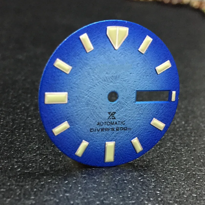 

Watch parts dial blue with C3 lume for skx007/009 turtle MM for Japanese NH35 4R36 NH36 Movement 28.5mm dial Date-day