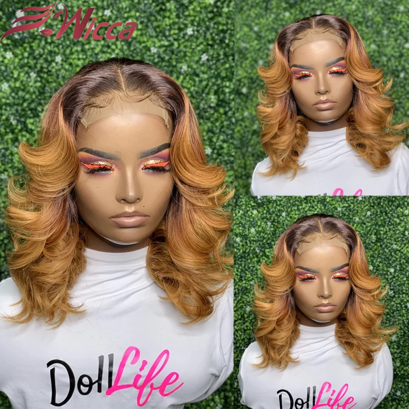 Медовая блондинка хайлайтер кружевные передние парики 180% бразильские Remy