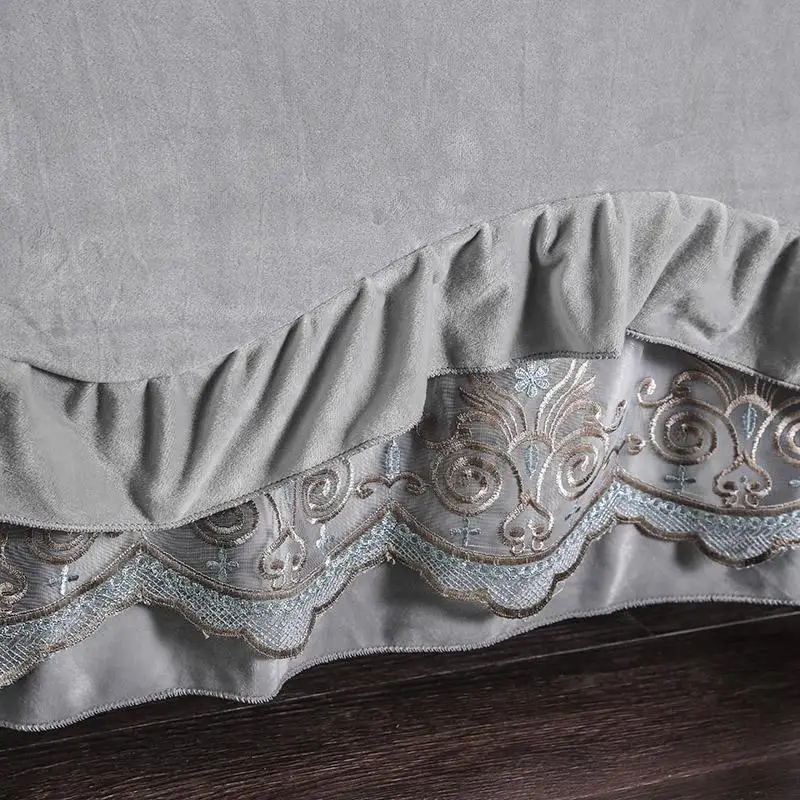 43 плюшевая теплая гофрированная кружевная кровать принцессы стеганая