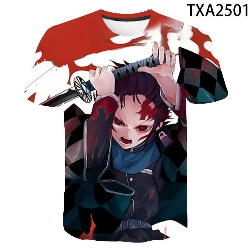 

Anime T Shirt Demon Slayer Kimetsu No Yaiba Cosplay T Shirt Men Women Children Kamado Tanjirou Nezuko Sword Tee Shirt Cool Tee
