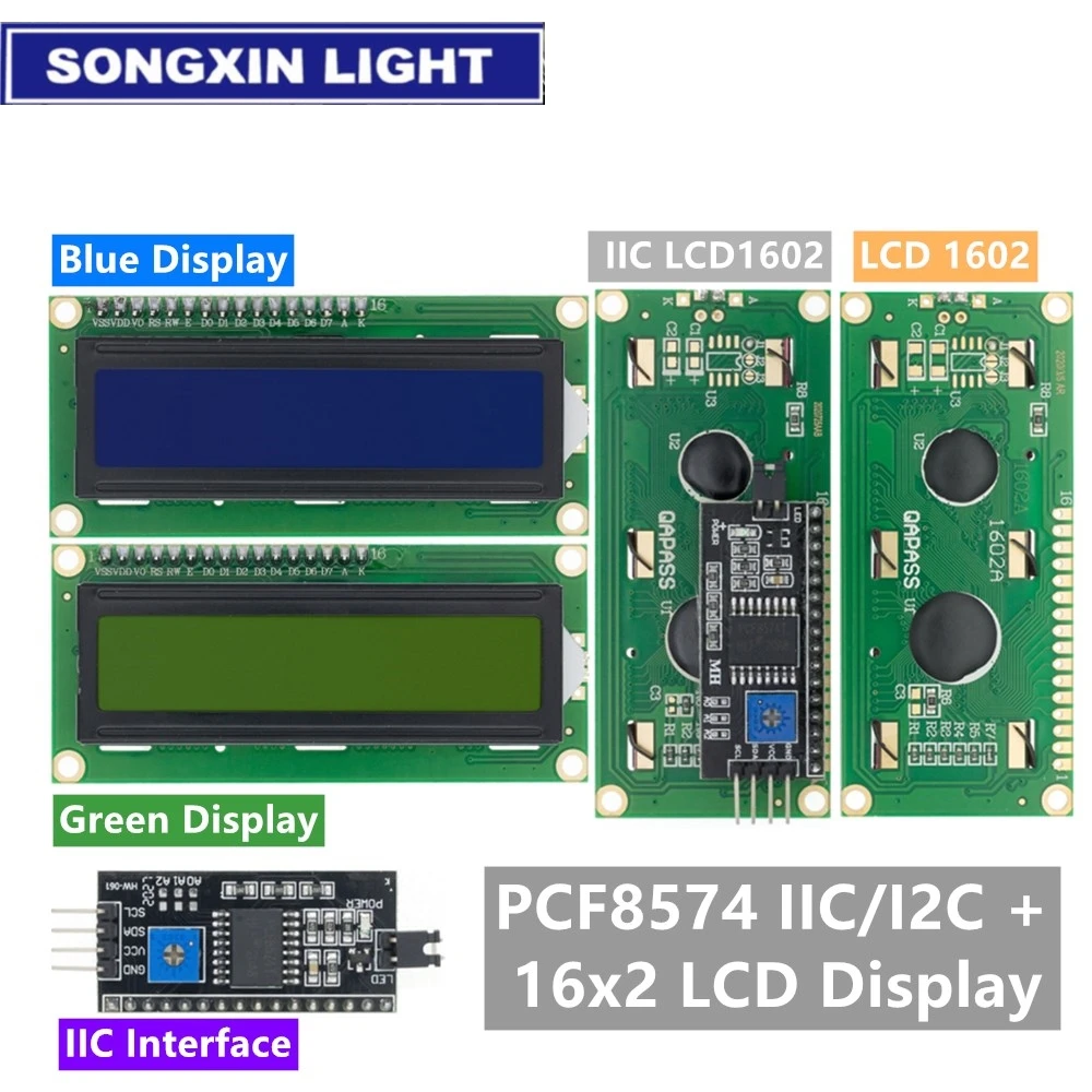 Модуль ЖКД синий зеленый экран IIC/I2C 1602 для Arduino LCD UNO r3 Mega2560 LCD1602 - купить по выгодной