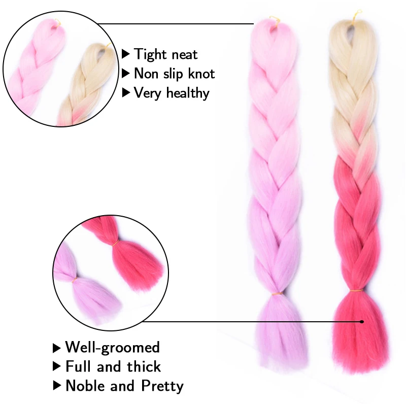 Kanekalon Jumbo Braid синтетические Омбре плетение волос Xpression волосы для косичек крючком