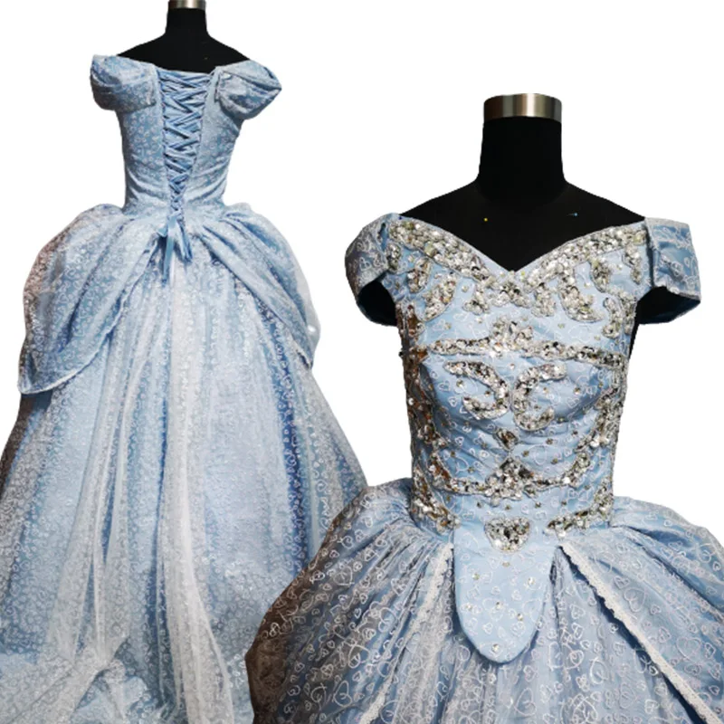 

2021 New blue Vintage costumes 18th Duchess Retro medieval Renaissance Reenactment Theatre Civil war Victorian dress D-674